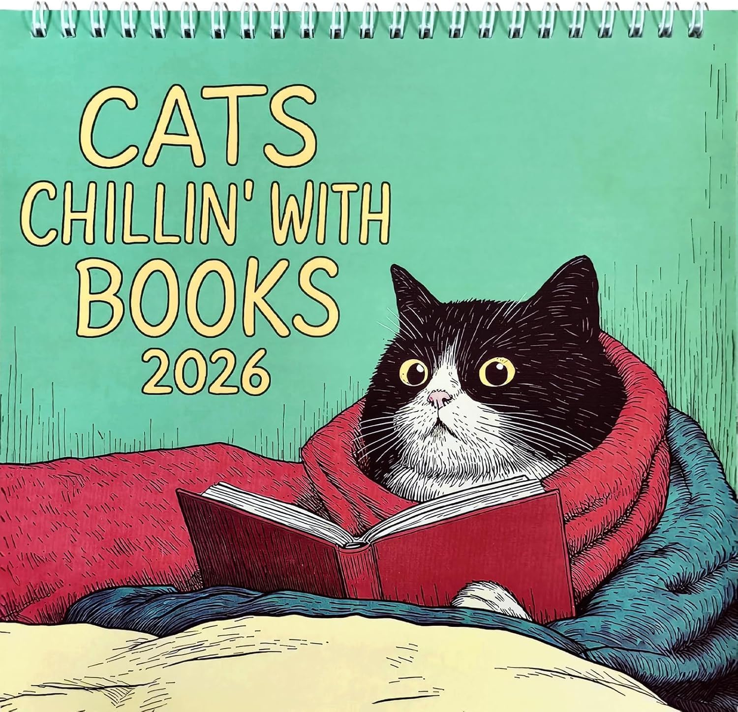 2026 Wall Calendar - 2026 Calendar, January - December 2026, 8.3'' x 8.3'', Cats Calendar 2026 with Hanging Hole for Home & Office Cat Calendar